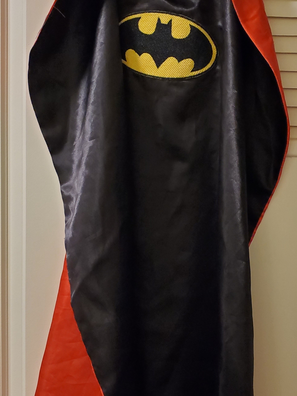 DC Comics Black and Red Batman Cape with Yellow Emblem